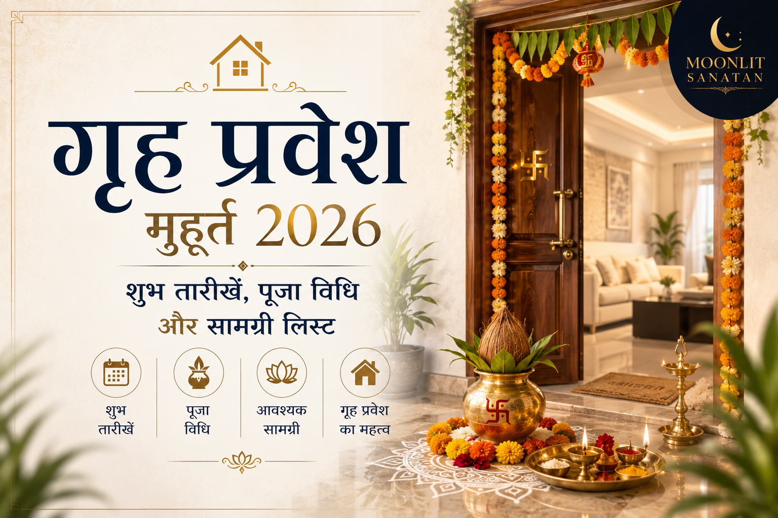 गृह प्रवेश मुहूर्त 2026: शुभ तारीखें, पूजा विधि और सामग्री लिस्ट