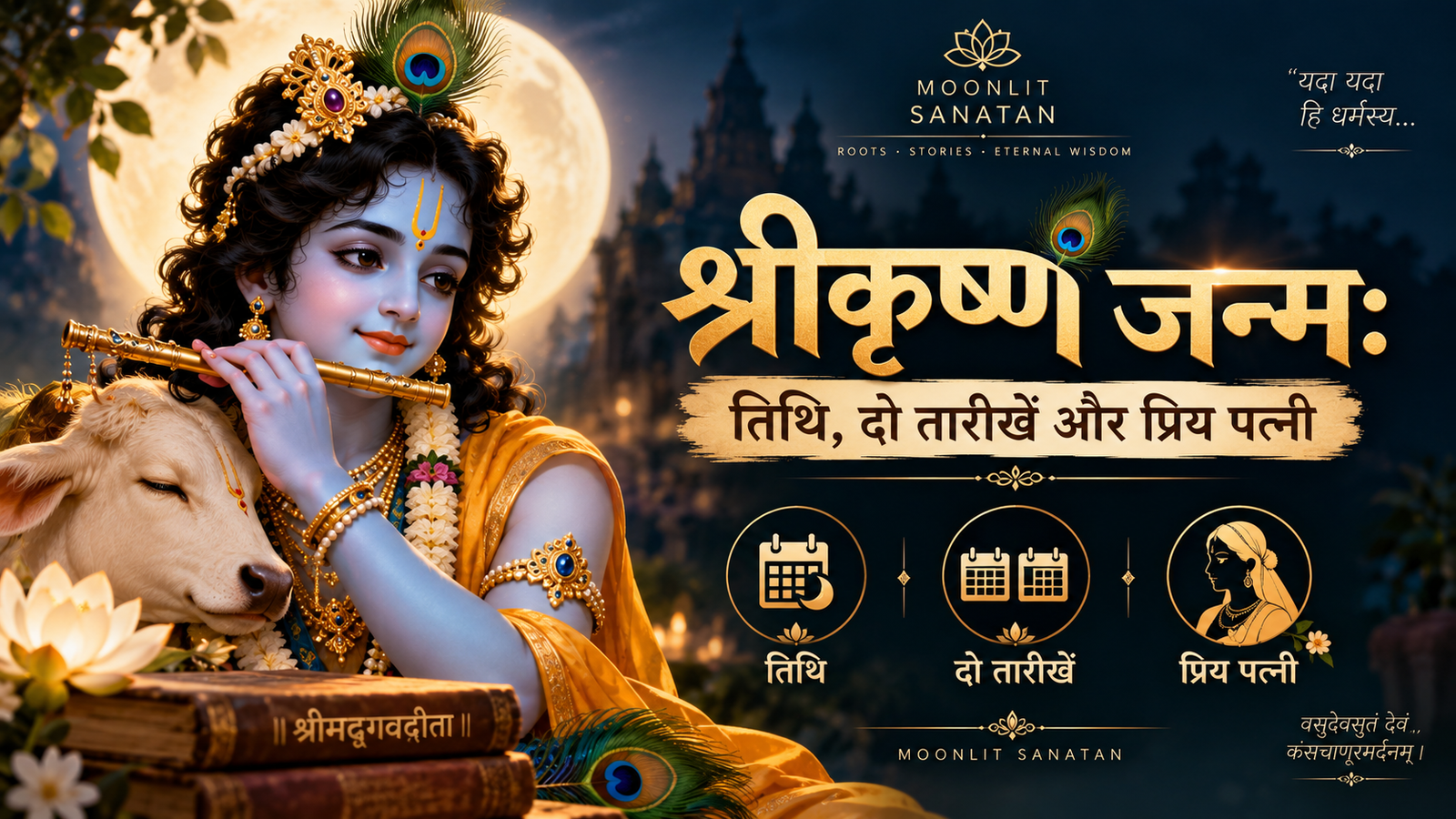 श्रीकृष्ण का जन्म: असली तिथि, दो तारीखों का भ्रम और प्रिय पत्नी