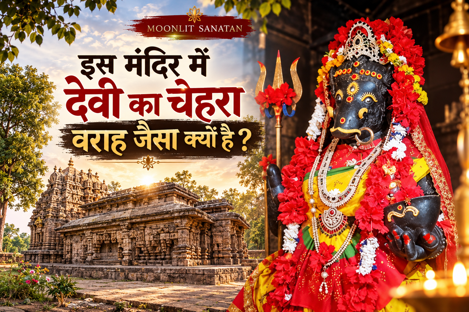 इस मंदिर में देवी का चेहरा वराह जैसा क्यों है?